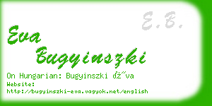 eva bugyinszki business card